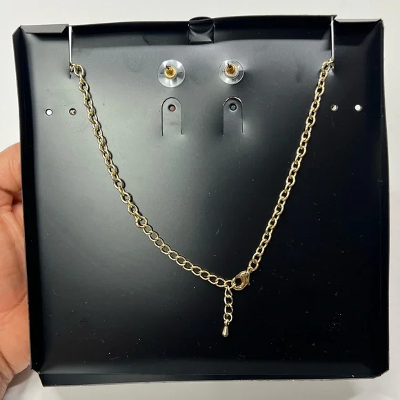 Red Floral Statement Necklace Bib Drop Earrings Jewelry Holiday Set Gold Rose gf - Picture 11 of 16